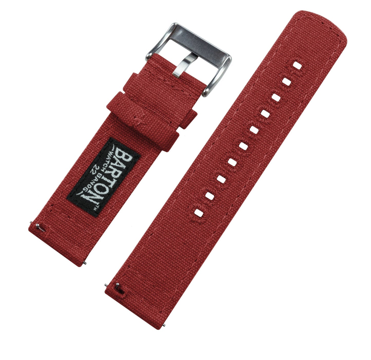 Crimson Red Premium Canvas Watch Band by Barton Watch Bands