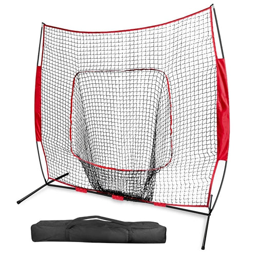 7x7ft Baseball Softball Teeball Practice Net Batting Hitting Pitching Training Net w/ Bow Frame Carrying Bag for Solo Team Training by VYSN
