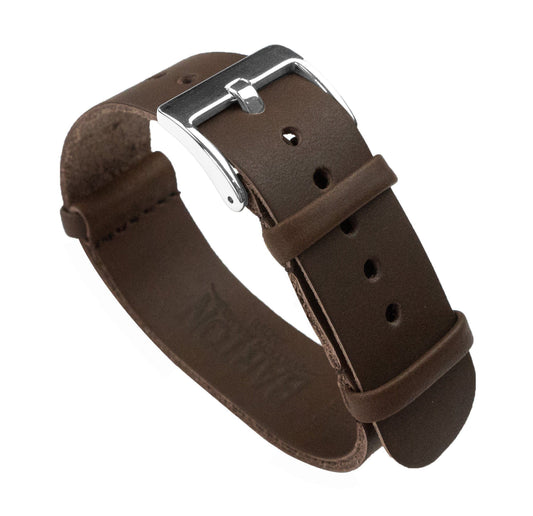 Saddle Brown Leather NATO® Style Watch Band by Barton Watch Bands