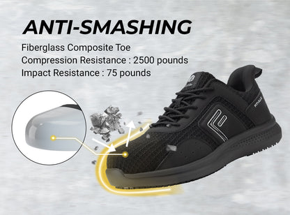 FitVille Men's TitanToe Composite Toe Slip-Resistant Sneaker by FitVille