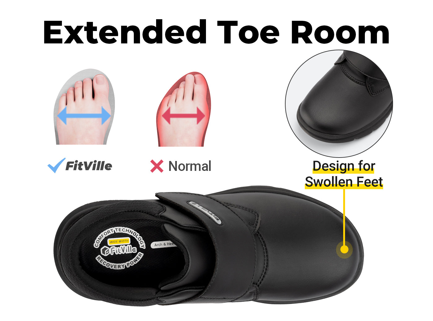 FitVille Men's EasyTop Deluxe Dress Shoes by FitVille