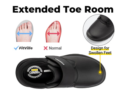 FitVille Men's EasyTop Deluxe Dress Shoes by FitVille