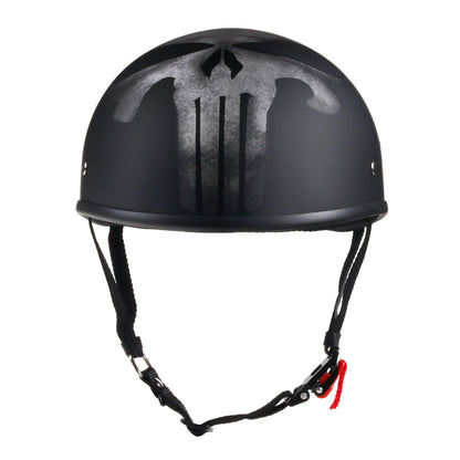 Beanie Low Profile Motorcycle Helmet Skull Print Black  | Biker Lid by BikerLid