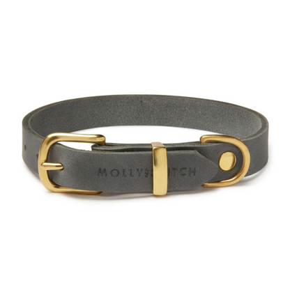 Butter Leather Dog Collar - Timeless Grey by Molly And Stitch US