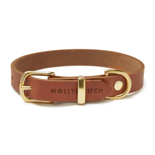 Butter Leather Dog Collar - Sahara Cognac by Molly And Stitch US