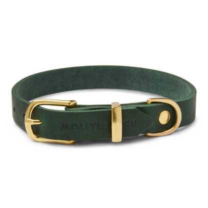 Butter Leather Dog Collar - Forest Green by Molly And Stitch US