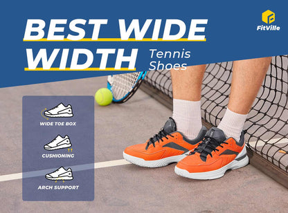 FitVille Men's Amadeus Tennis & Pickleball Court Shoes by FitVille