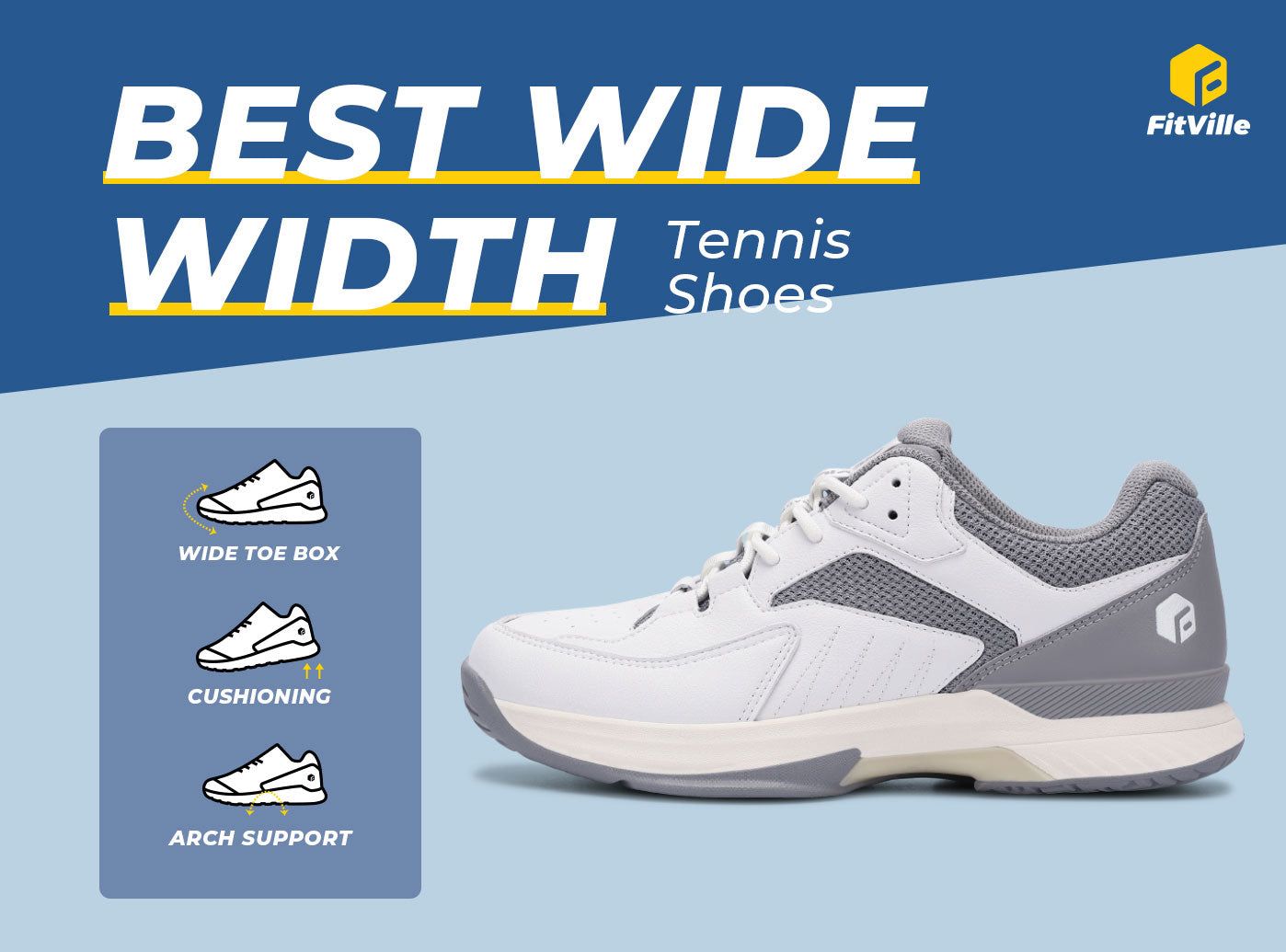 FitVille Men's Amadeus Tennis & Pickleball Court Shoes by FitVille