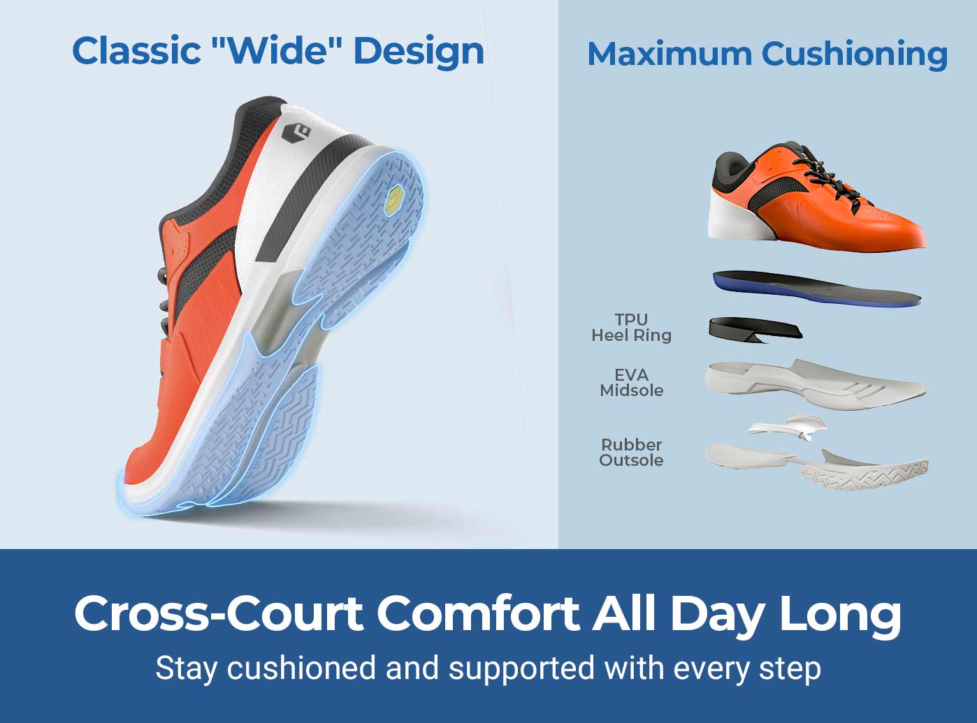 FitVille Men's Amadeus Tennis & Pickleball Court Shoes by FitVille