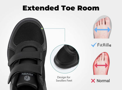 FitVille Men's EasyTop Duo Strap Diabetic Shoes V3 by FitVille