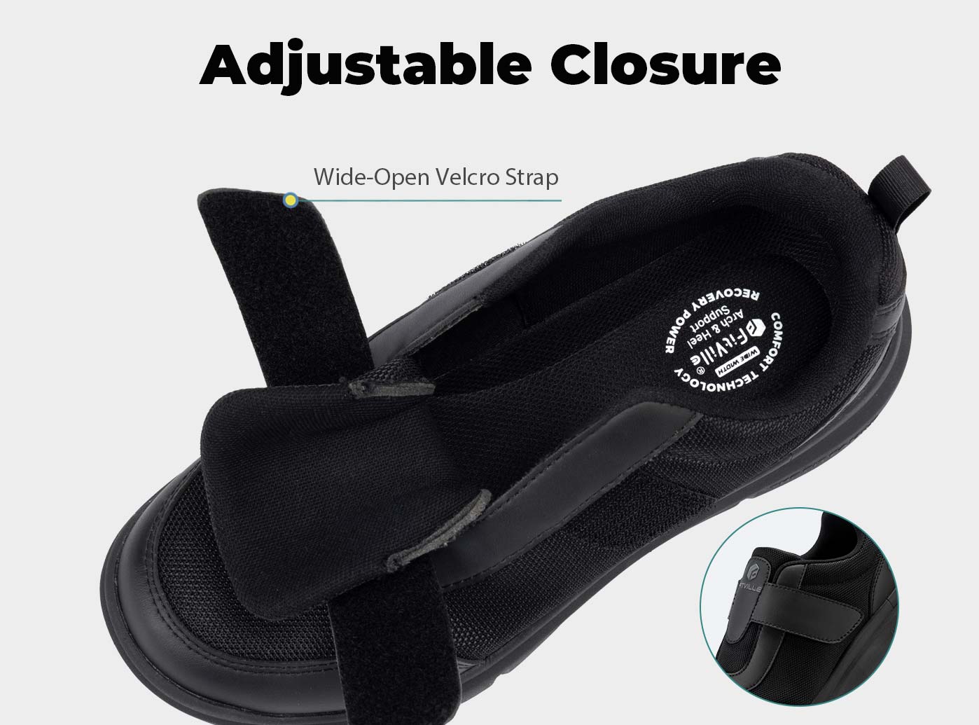 FitVille Men's EasyTop StrapEase Diabetic Shoes V4 by FitVille