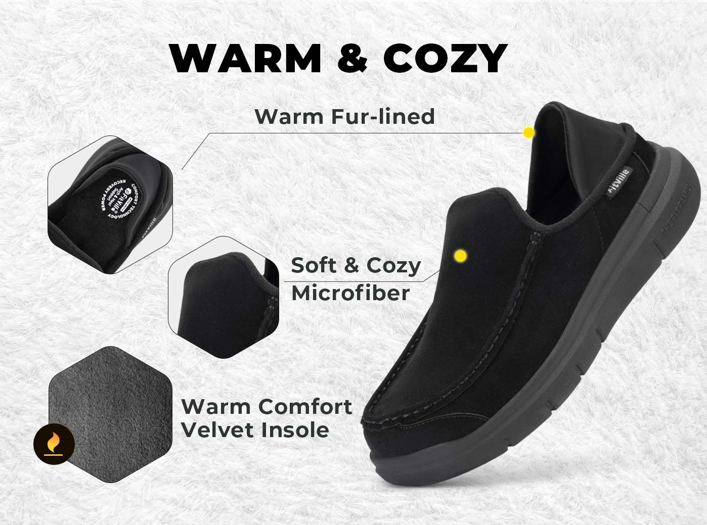 FitVille Men's Flex Moccasin Slippers V1 by FitVille