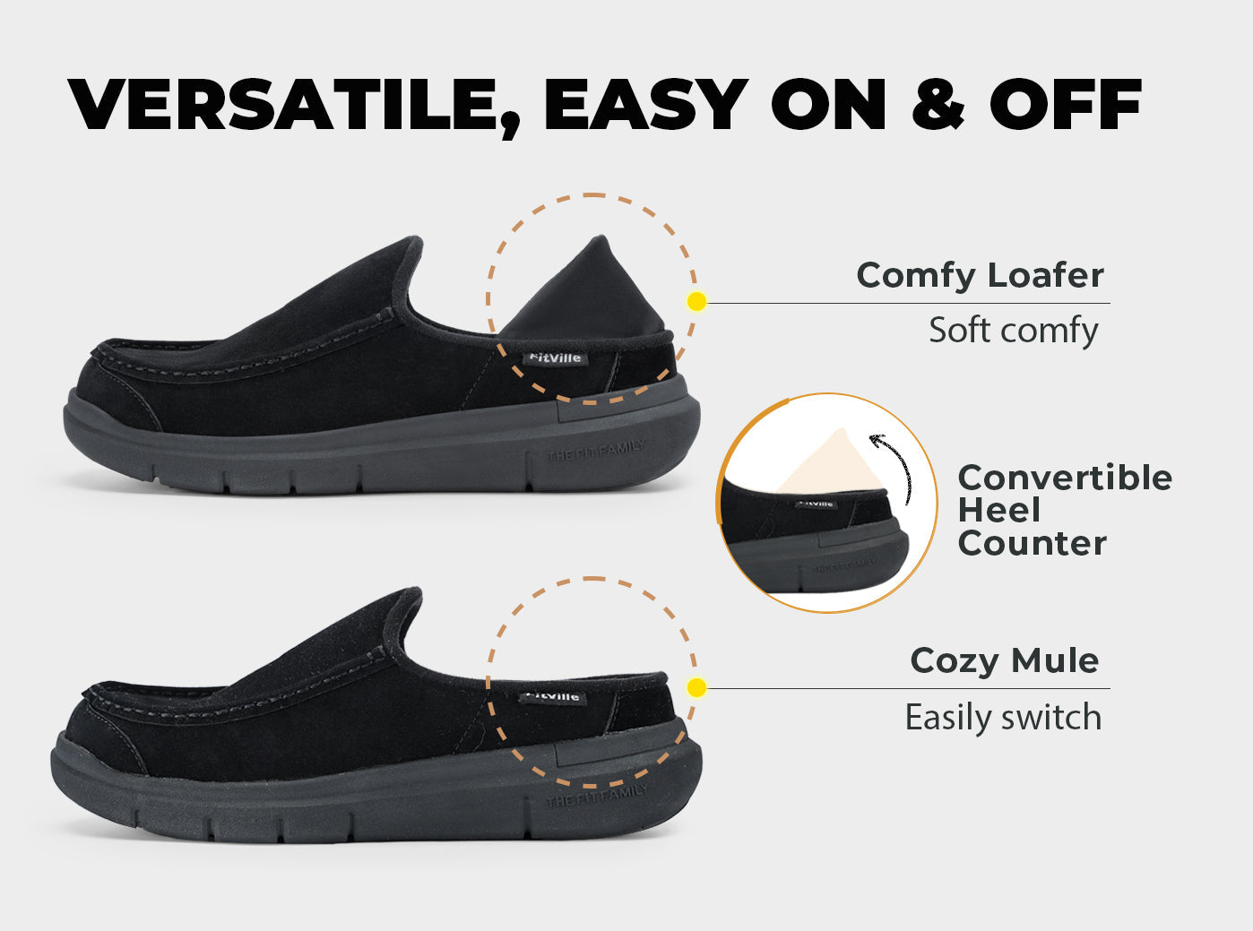 FitVille Men's Flex Moccasin Slippers V1 by FitVille