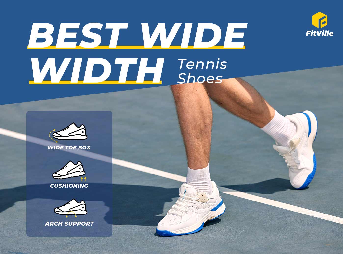 FitVille Men's Amadeus Tennis & Pickleball Court Shoes 2-Pair Bundle by FitVille