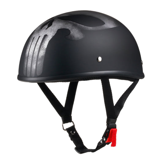 Beanie Low Profile Motorcycle Helmet Skull Print Black  | Biker Lid by BikerLid