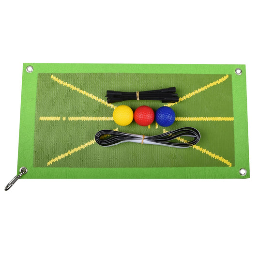 18.85x9.25x0.35in Golf Training Mat for Swing Detection Batting Path Feedback Practice Pad Portable Rolling Golf Training Aid Mat for Indoor Outdoor - Green by VYSN