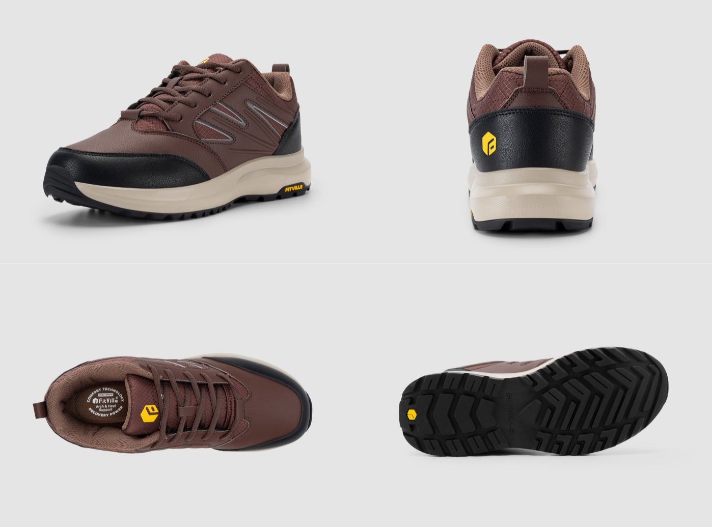 FitVille Men's Low-Top Sturdy Core Hiking Shoes by FitVille