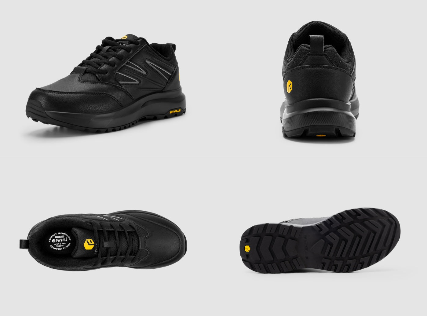 FitVille Men's Low-Top Sturdy Core Hiking Shoes by FitVille