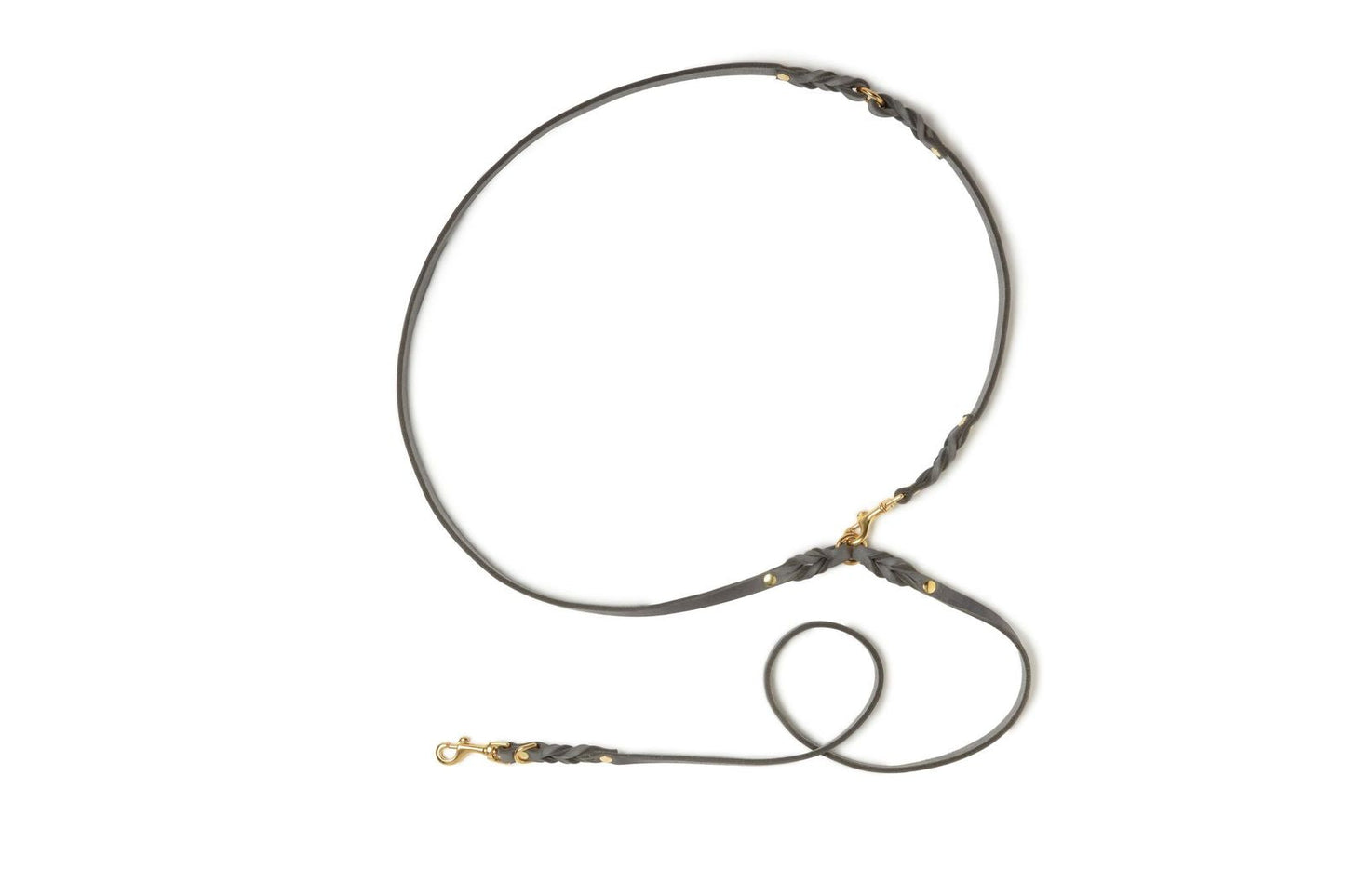 Butter Leather 3x Adjustable Dog Leash - Timeless Grey by Molly And Stitch US