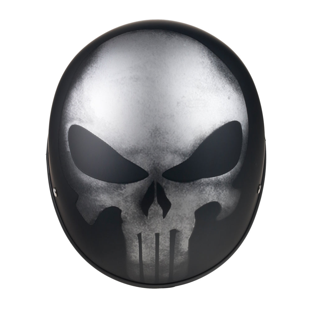 Beanie Low Profile Motorcycle Helmet Skull Print Black  | Biker Lid by BikerLid