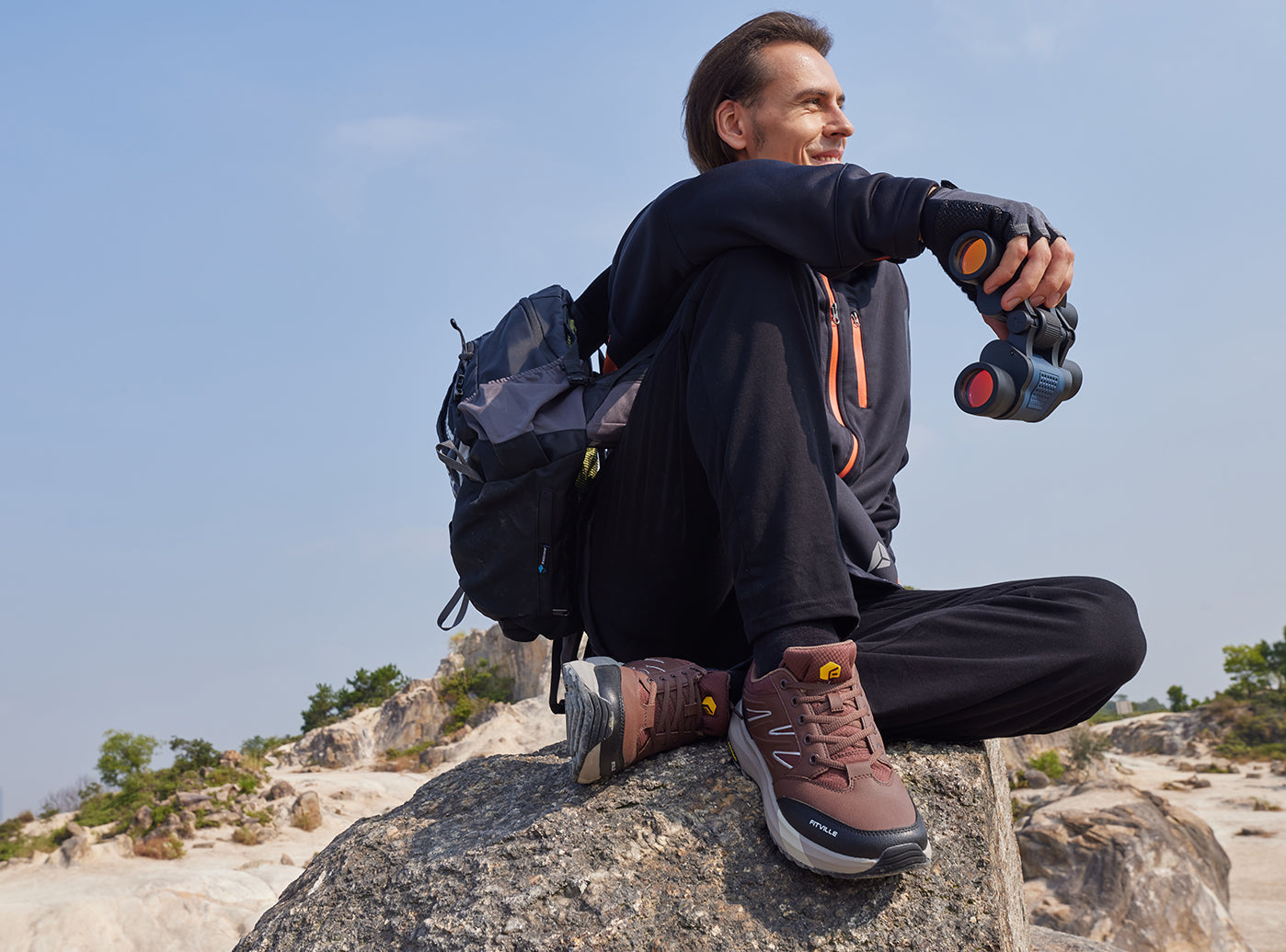 FitVille Men's Low-Top Sturdy Core Hiking Shoes by FitVille