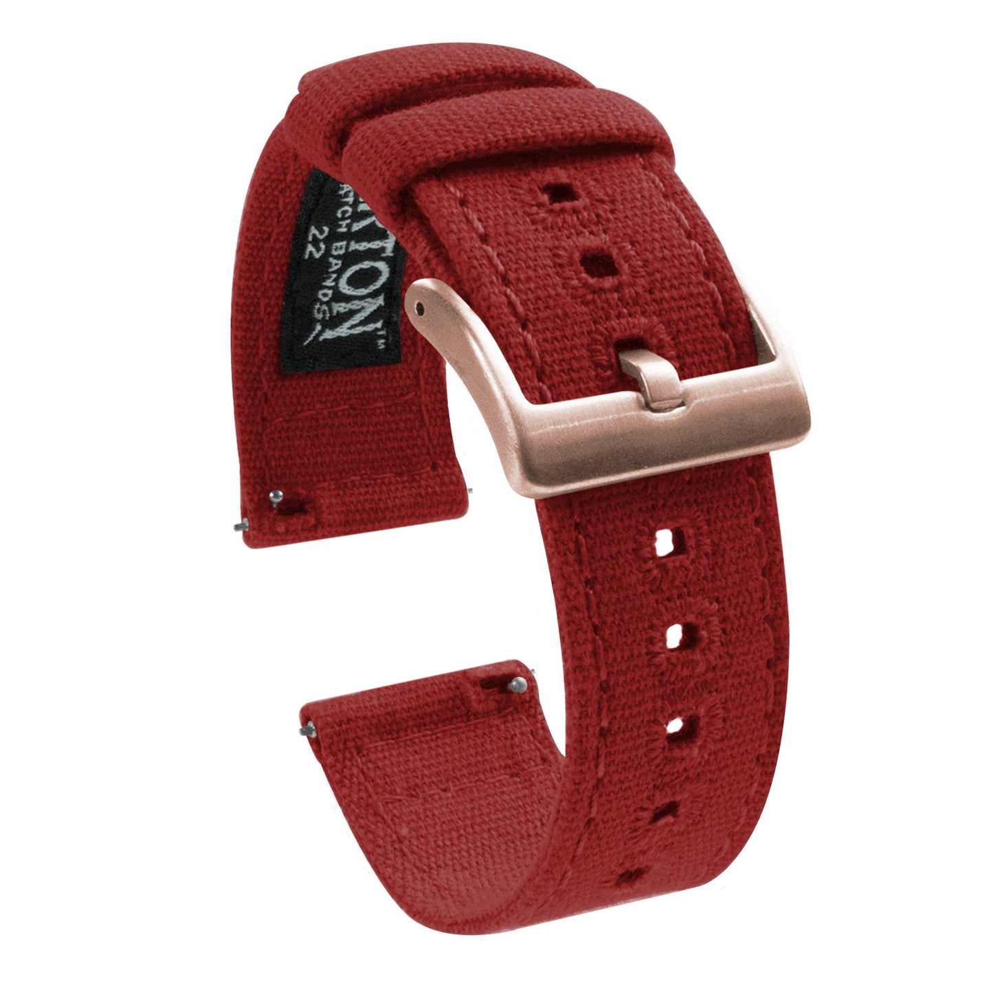 Crimson Red Premium Canvas Watch Band by Barton Watch Bands