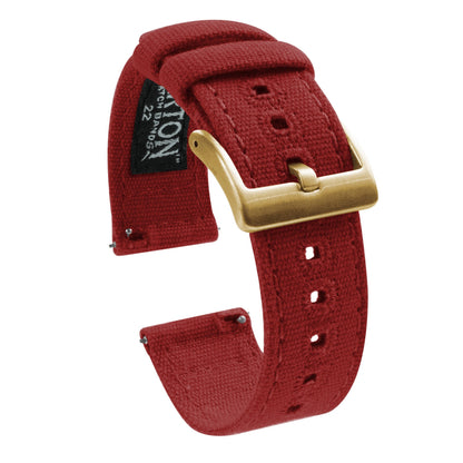 Crimson Red Premium Canvas Watch Band by Barton Watch Bands