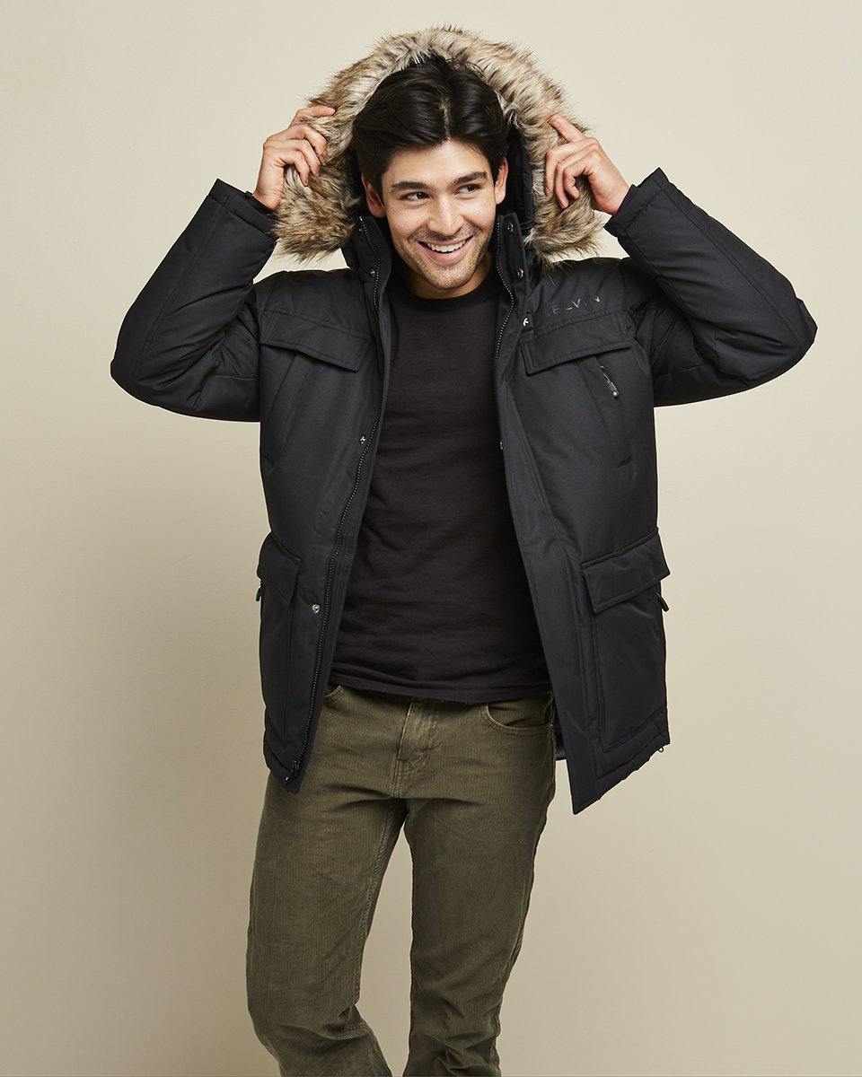 Howard Men’s Heated Parka Black by Kelvin Coats
