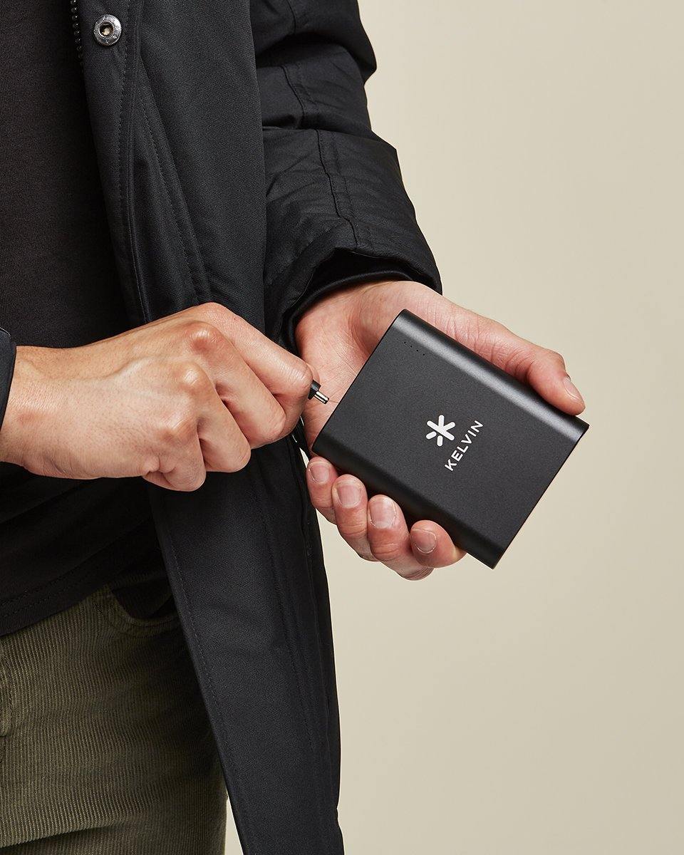 Howard Men’s Heated Parka Black by Kelvin Coats