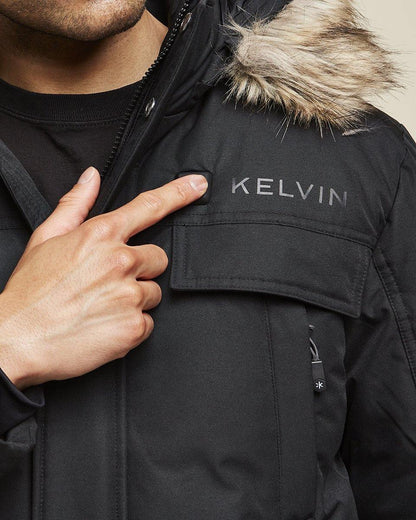 Howard Men’s Heated Parka Black by Kelvin Coats