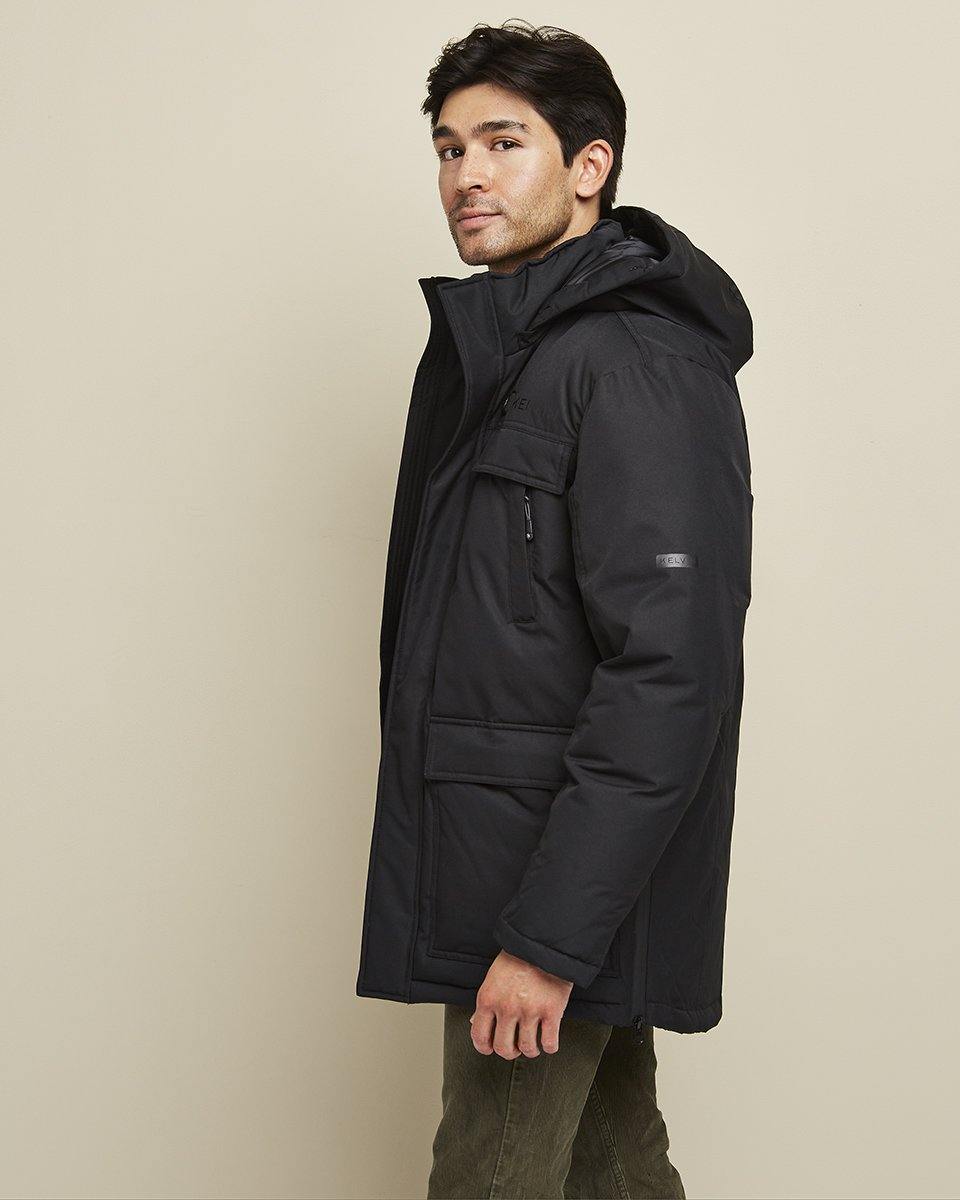 Howard Men’s Heated Parka Black by Kelvin Coats