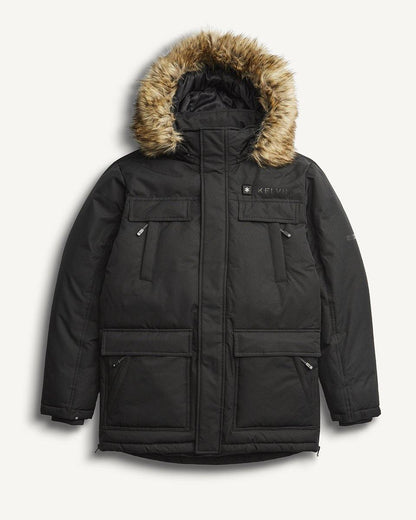 Howard Men’s Heated Parka Black by Kelvin Coats