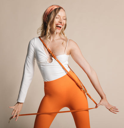 Butter Leather 3x Adjustable Dog Leash - Mango by Molly And Stitch US