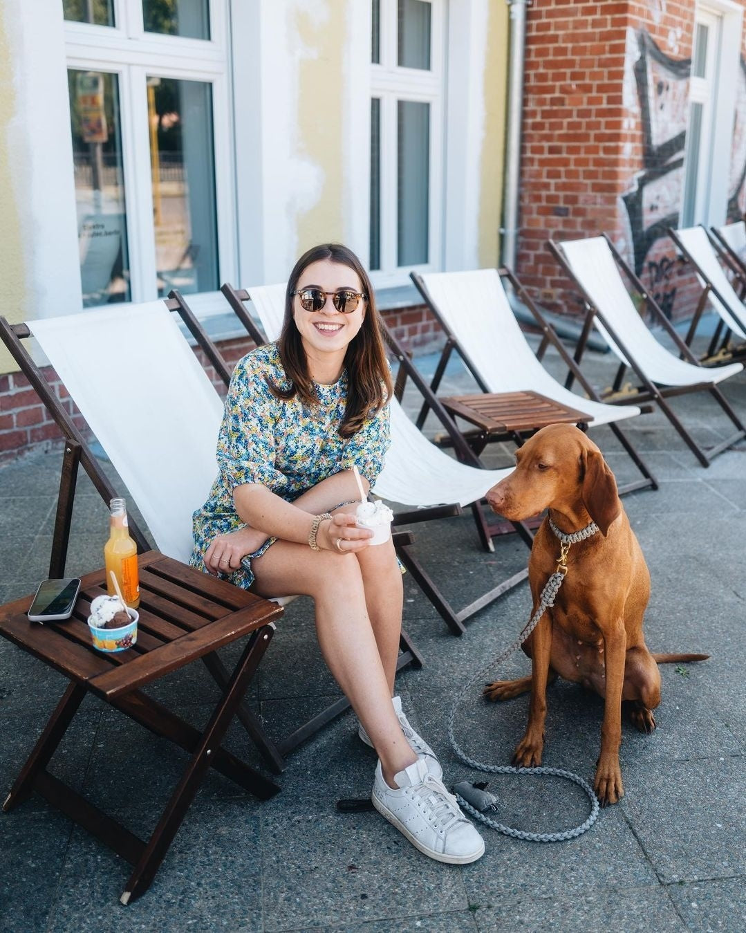 Touch of Leather Dog Leash - Grey by Molly And Stitch US