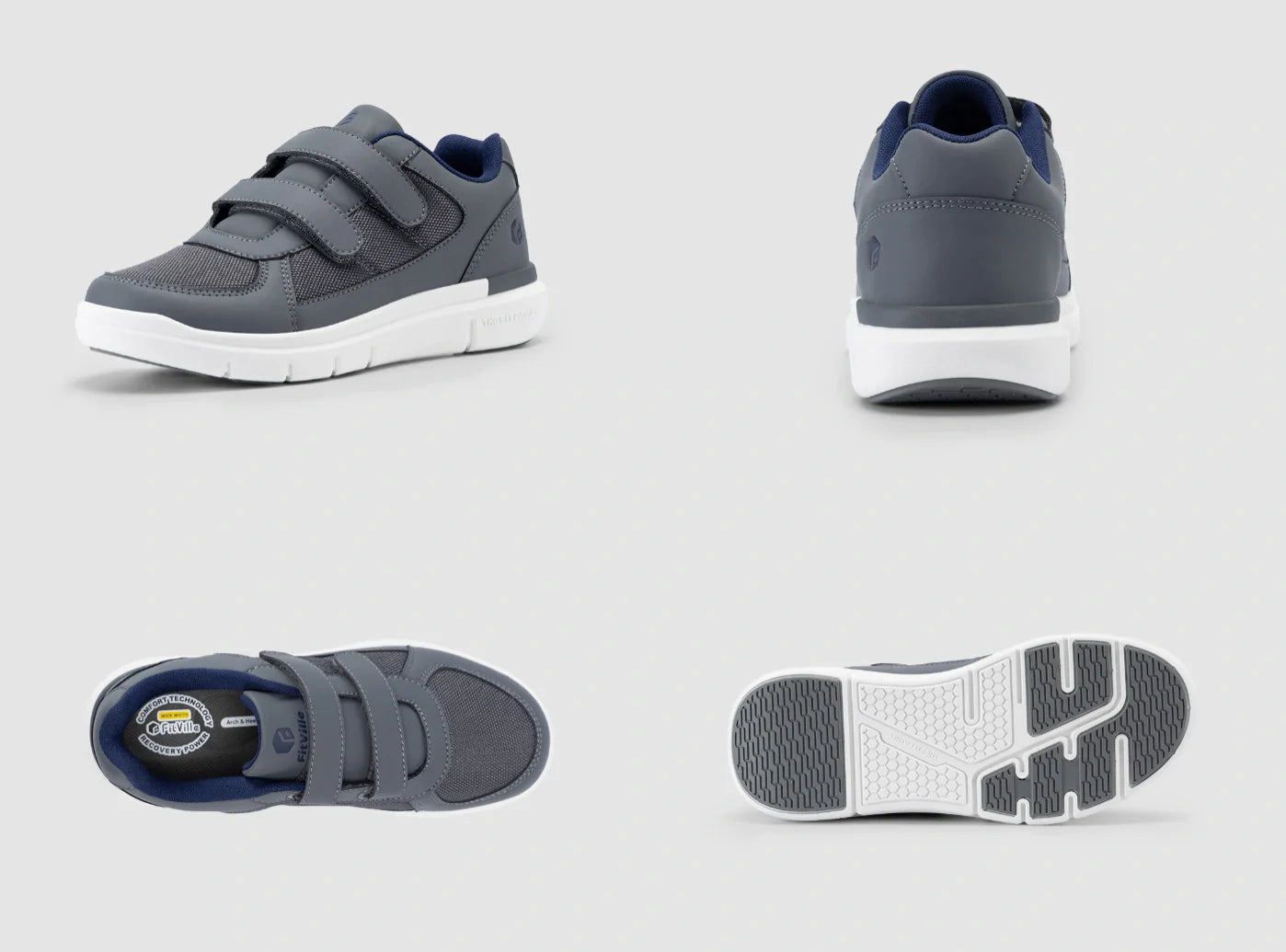 FitVille Men's EasyTop Duo Strap Diabetic Shoes V3 by FitVille