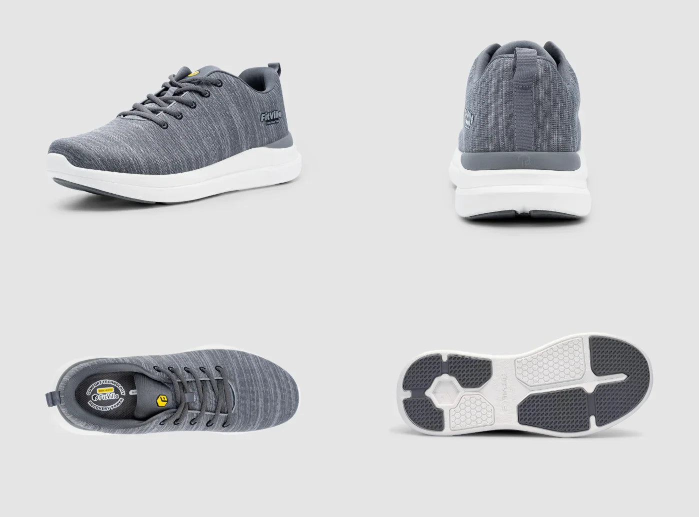 FitVille Men's ArchPower FlyWave Running Shoes by FitVille