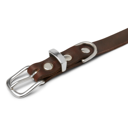 Butter Leather Dog Collar - Classic Brown by Molly And Stitch US