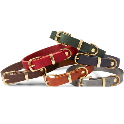 Butter Leather Dog Collar - Classic Brown by Molly And Stitch US