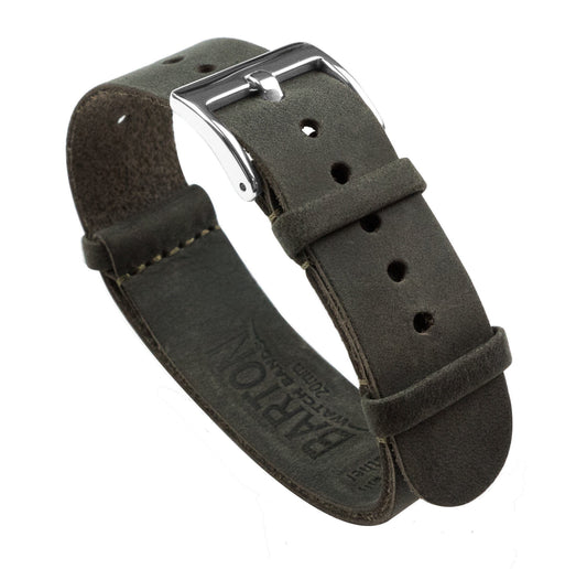 Espresso Brown Leather NATO® Style Watch Band by Barton Watch Bands