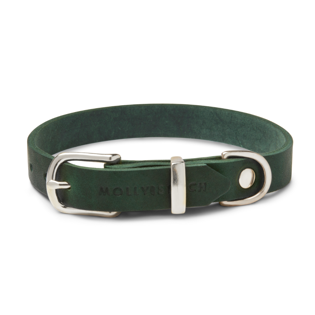 Butter Leather Dog Collar - Forest Green by Molly And Stitch US