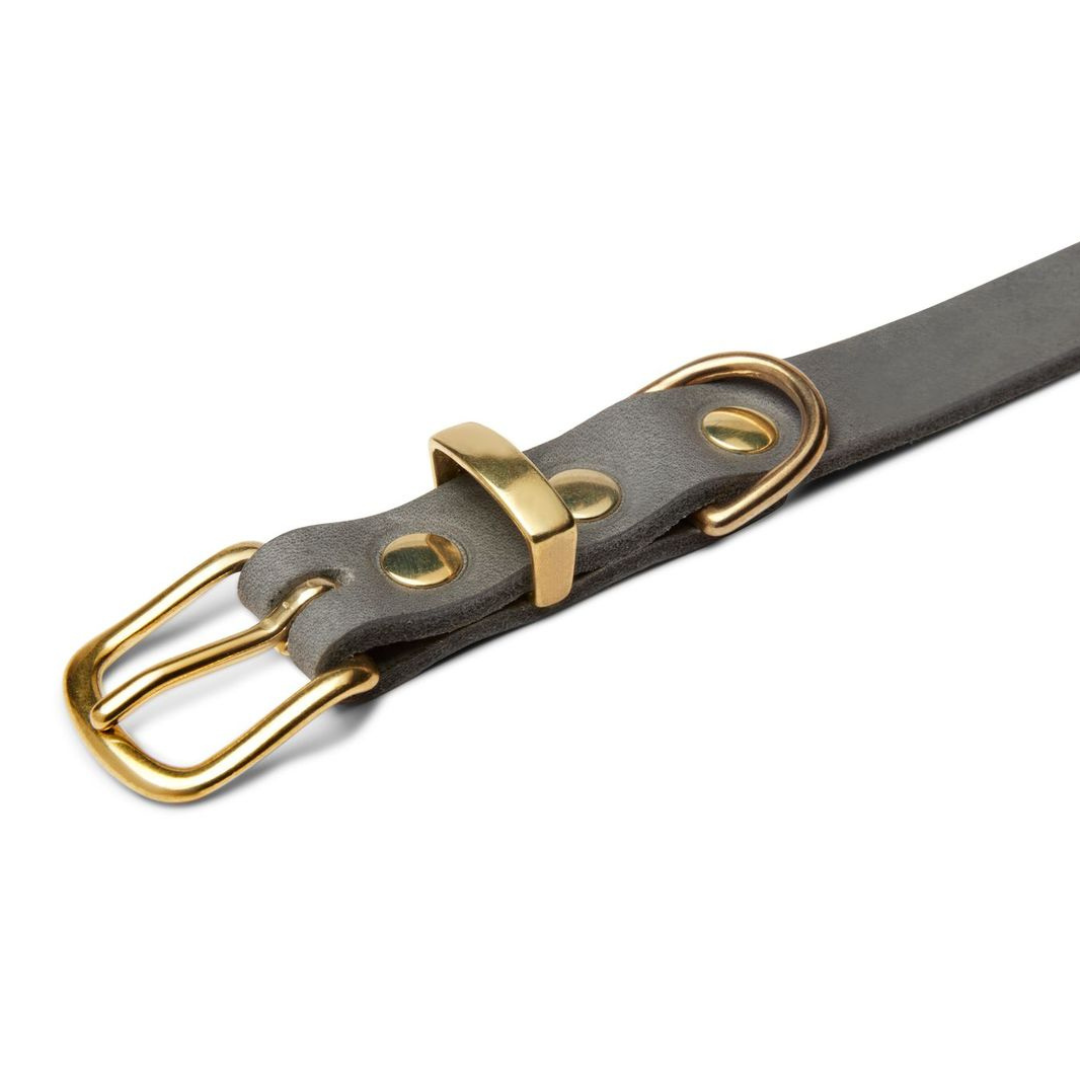 Butter Leather Dog Collar - Timeless Grey by Molly And Stitch US