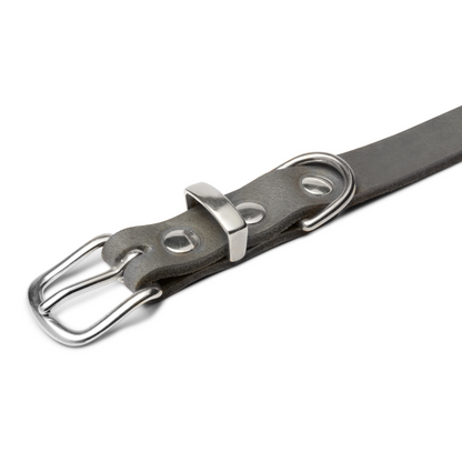 Butter Leather Dog Collar - Timeless Grey by Molly And Stitch US