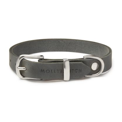 Butter Leather Dog Collar - Timeless Grey by Molly And Stitch US