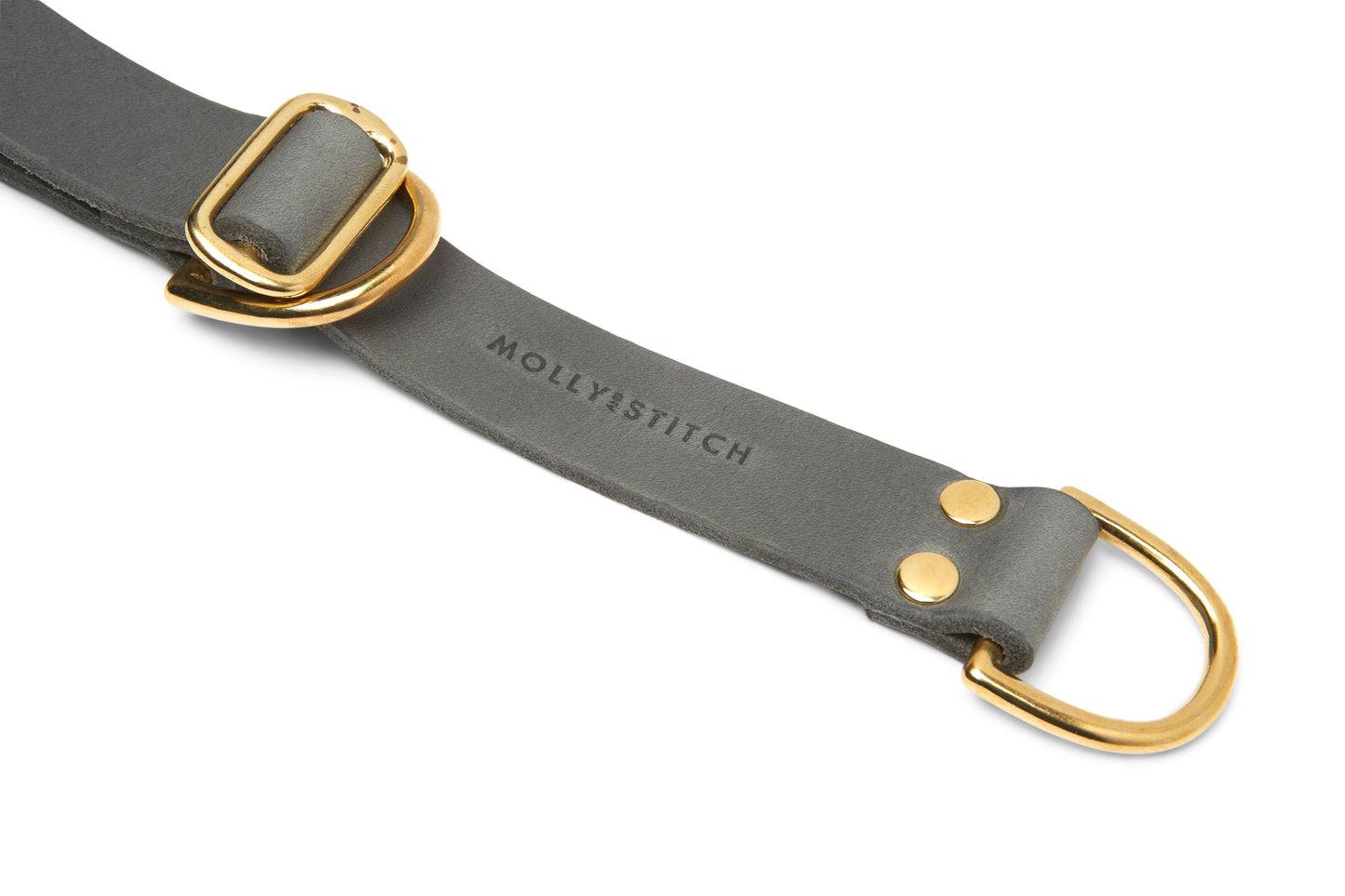 Butter Leather Retriever Dog Collar - Timeless Grey by Molly And Stitch US