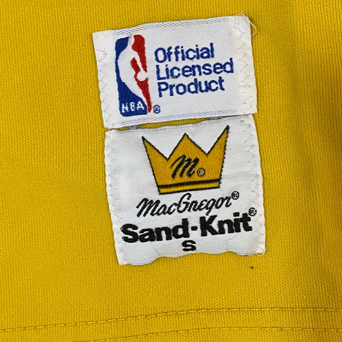 Vintage 1980s Los Angeles LA Lakers Sand Knit JERSEY - S by Rad Max Vintage