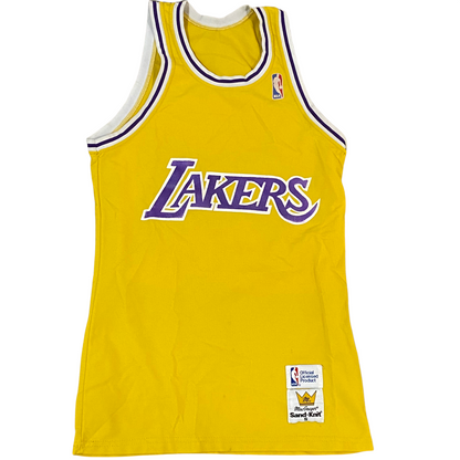 Vintage 1980s Los Angeles LA Lakers Sand Knit JERSEY - S by Rad Max Vintage