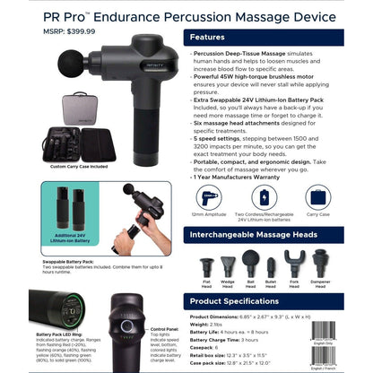 Infinity PR Pro Endurance Percussion Massage Device by Best Body Massage Chair