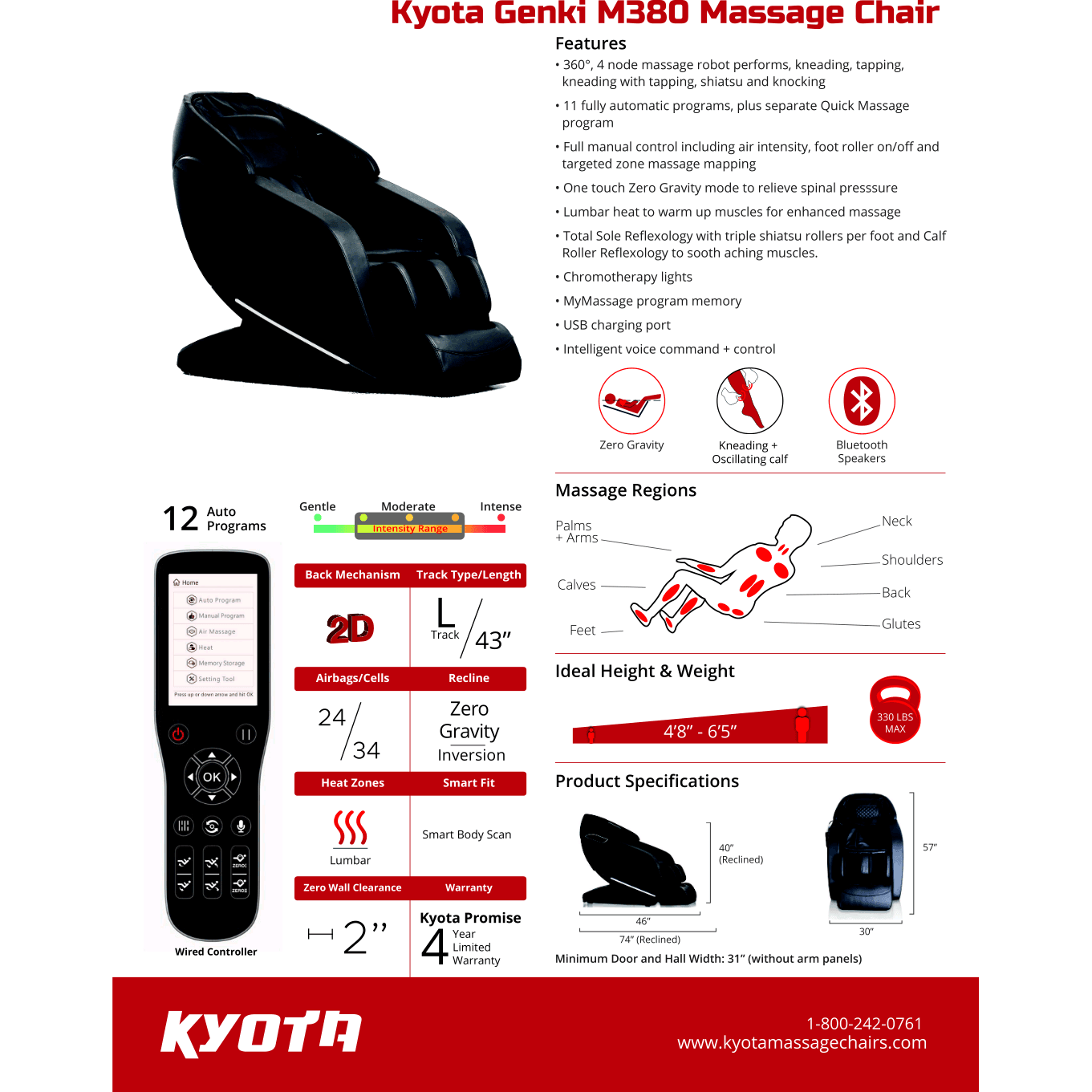 Kyota Genki M380 Massage Chair by Best Body Massage Chair