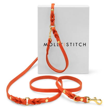 Butter Leather 3x Adjustable Dog Leash - Mango by Molly And Stitch US