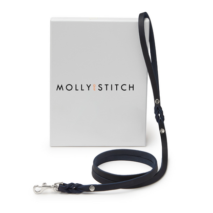 Butter Leather City Dog Leash - Navy Blue by Molly And Stitch US